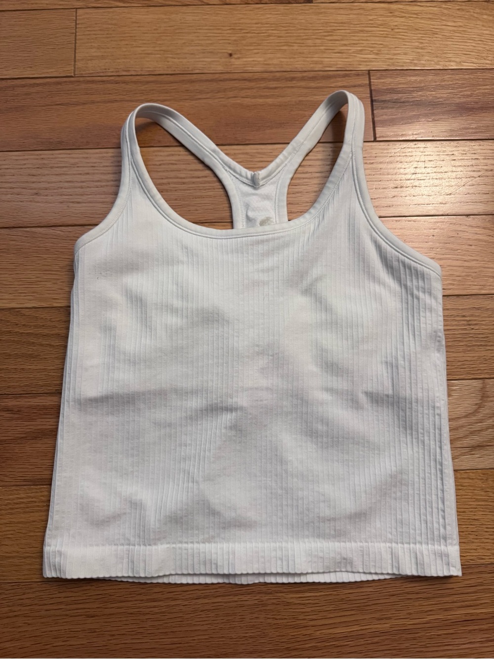 Cropped white tank top (with built in bra)